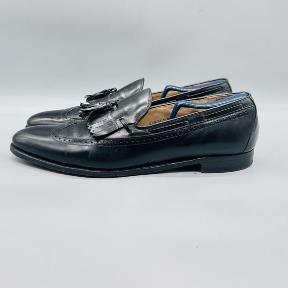 Johnston & Murphy Shoes Men 11.5 Black Leather Aristocraft Tassel Wingtip Loafer main image 7